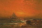 unknow artist Coastal Sunset France oil painting artist
